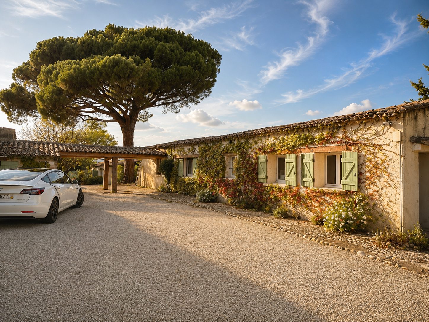 The exterior of Maison Braque, the two-bedroom apartment at Mas des Serres