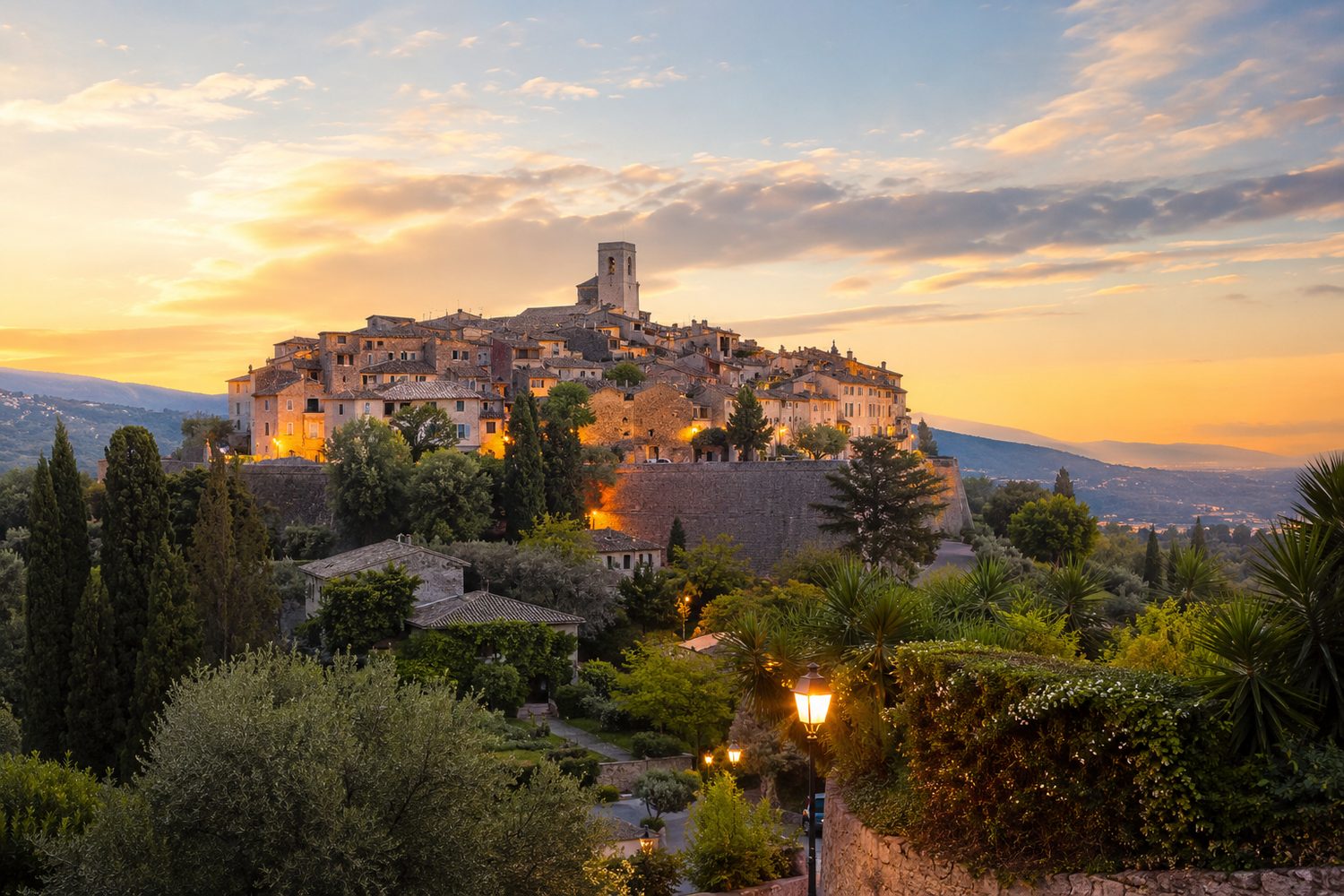 Cobbled street inside the ramparts of Saint-Paul-de-Vence